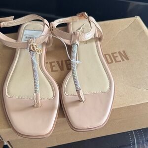 Steve Madden Nude Sandals with Rhinestone Strap